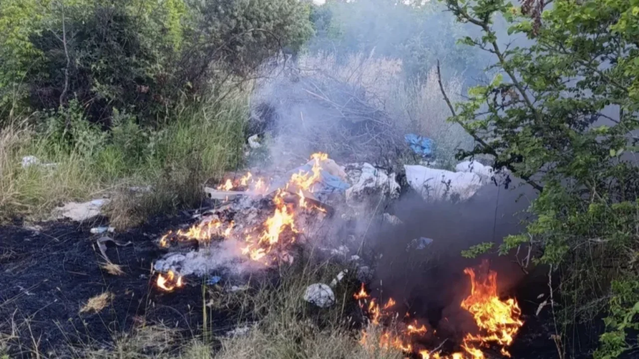 Gönen'de otluk ve çalılık alandaki yangın büyümeden söndürüldü