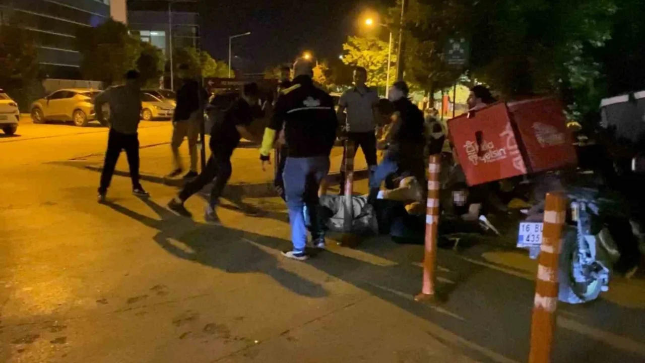 İnegöl'de motokuryeler ile işletme sahipleri arasında kavga