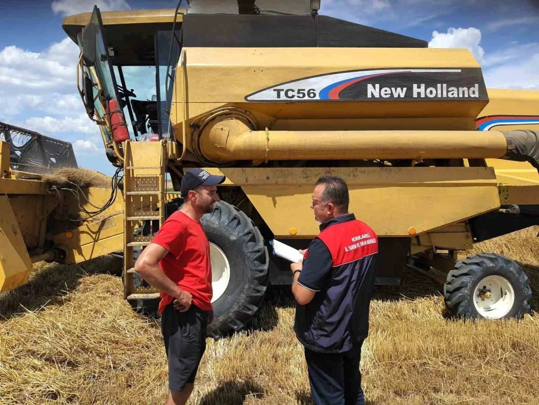 Kırklareli'nde hasat döneminde biçerdöver denetimleri sürüyor