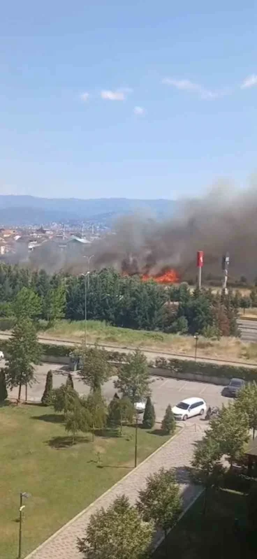 Kocaeli'de saman yüklü tır yangını mahalleyi tahliye ettirdi