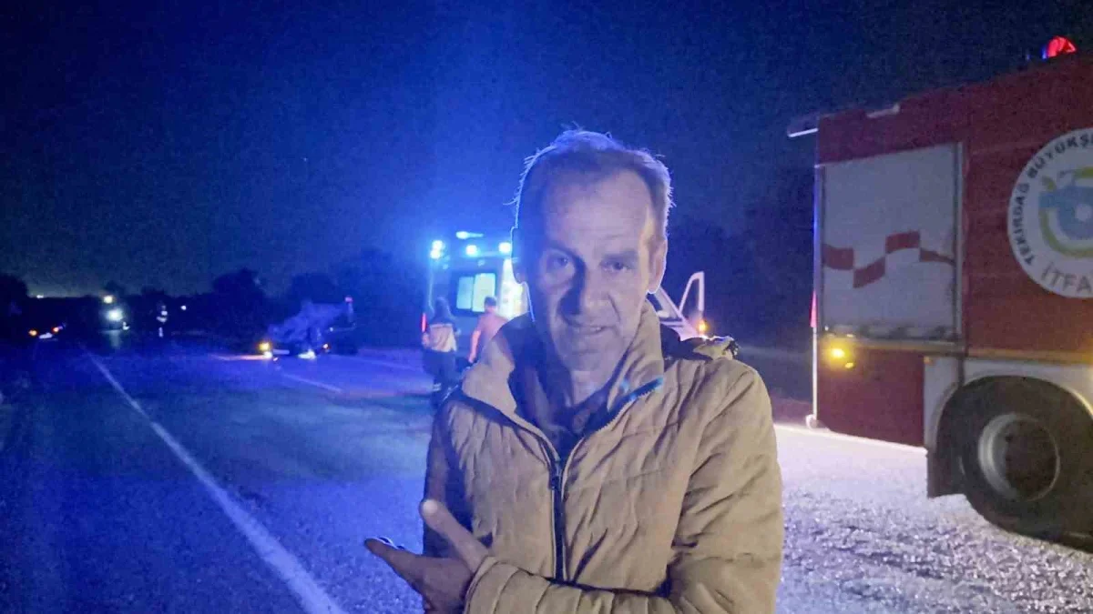 Muratlı-Tekirdağ yolunda römorka çarpan otomobil takla attı