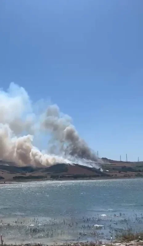 Sazlıdere kıyısında piknik ateşi çayırlık alanı küle çevirdi