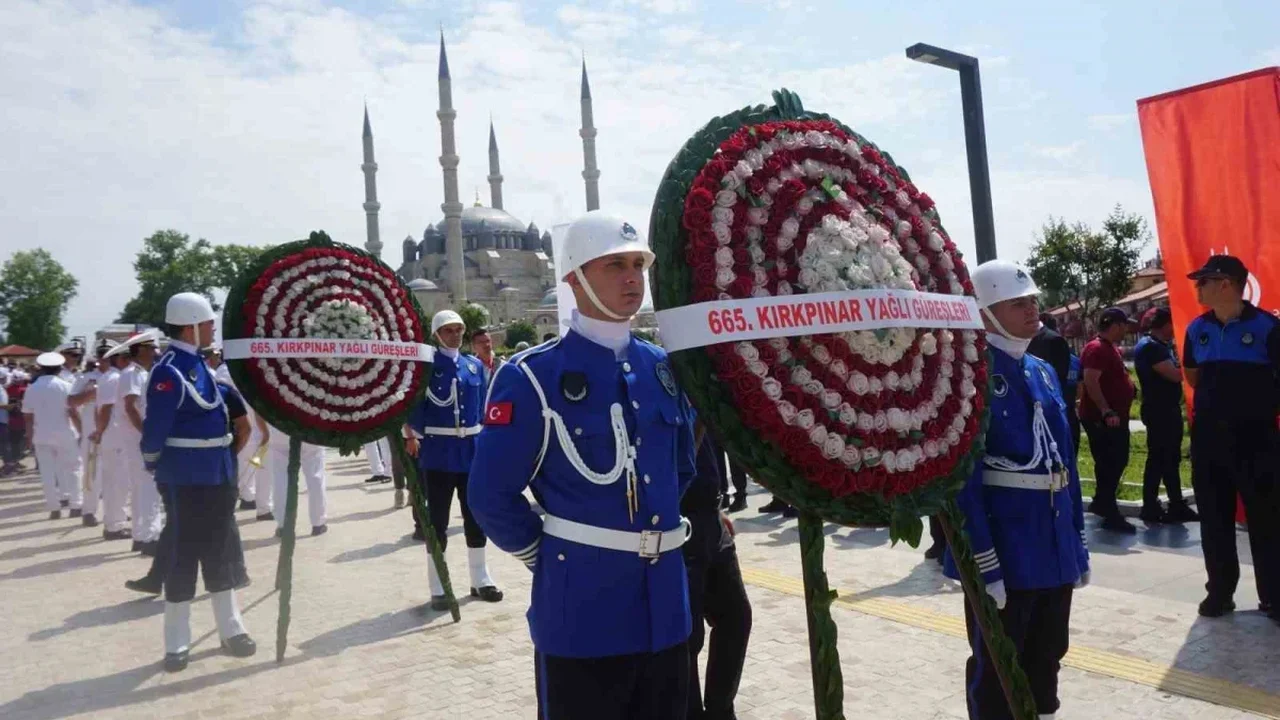 Edirne'de Kırkpınar'ın ağa karşılama geleneği sürdü