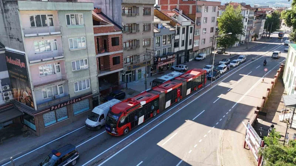 İnegöl'de metrobüs denemesi yapıldı: Hat Alanyurt'a uzanacak