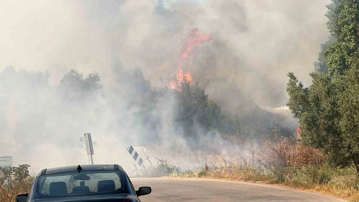 İznik'te çöp tesisindeki yangına çiftçiler traktörleriyle destek verdi