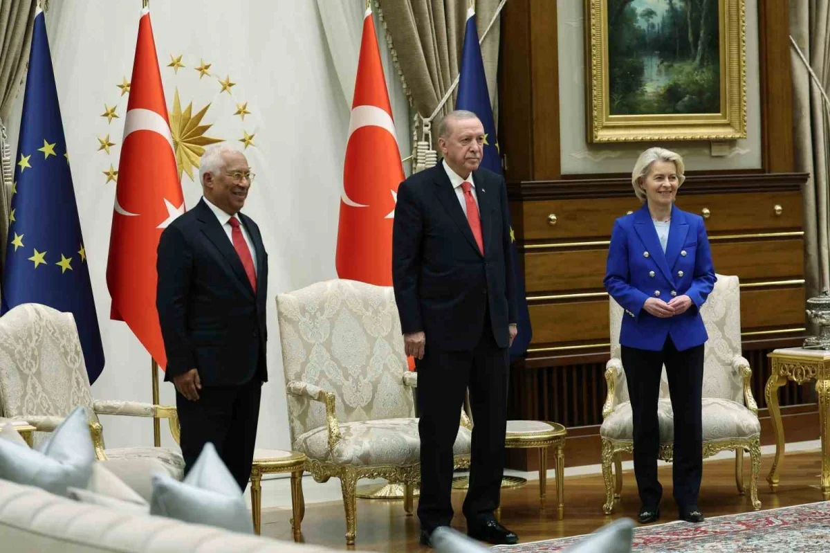 Erdoğan, AB liderleri Leyen ve Costa'yı Ankara'da kabul etti