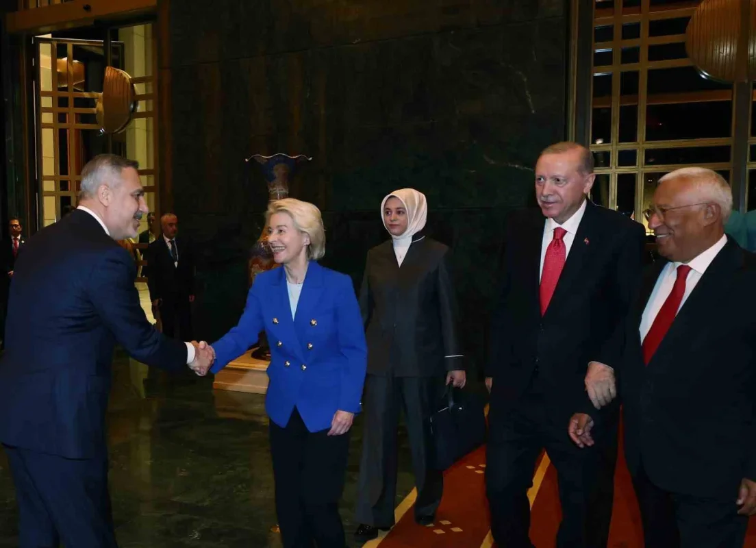 Erdoğan, AB liderleri Leyen ve Costa'yı Ankara'da kabul etti