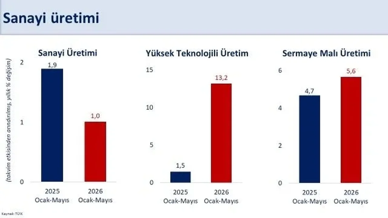 Şimşek: İlk beş ayda sanayi üretimi yüzde 1 arttı