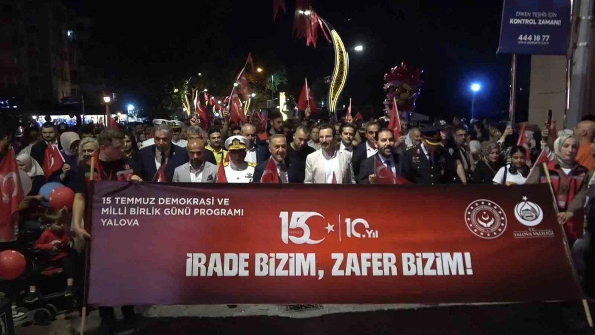 Yalova'da 15 Temmuz Anma Programı ve Demokrasi Yürüyüşü