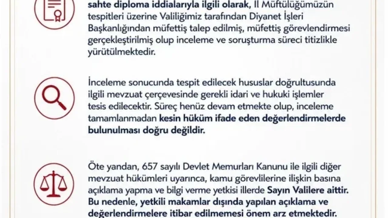 Sakarya Valiliği sahte imam iddiaları için soruşturma başlattı