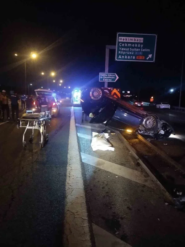 Beykoz TEM Otoyolu'nda kaza: Bariyere saplanan araçta 1 ölü
