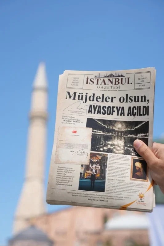 Ayasofya'nın açılışının 6. yılında AK Parti'den özel gazete