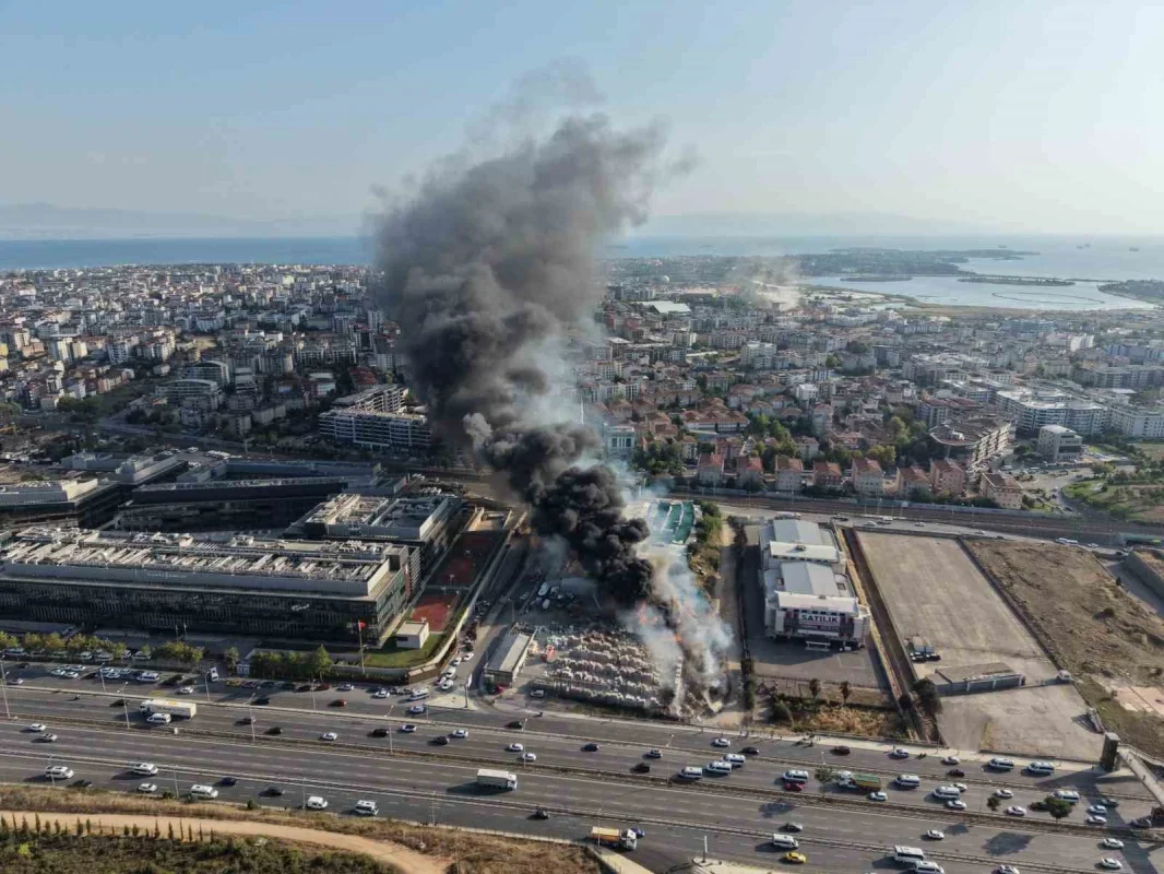 Tuzla'da çıkan otluk yangını teknelere sıçradı