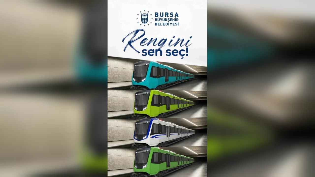 Bursa'da yeni raylı sistem araçlarının renkleri oylamaya açıldı