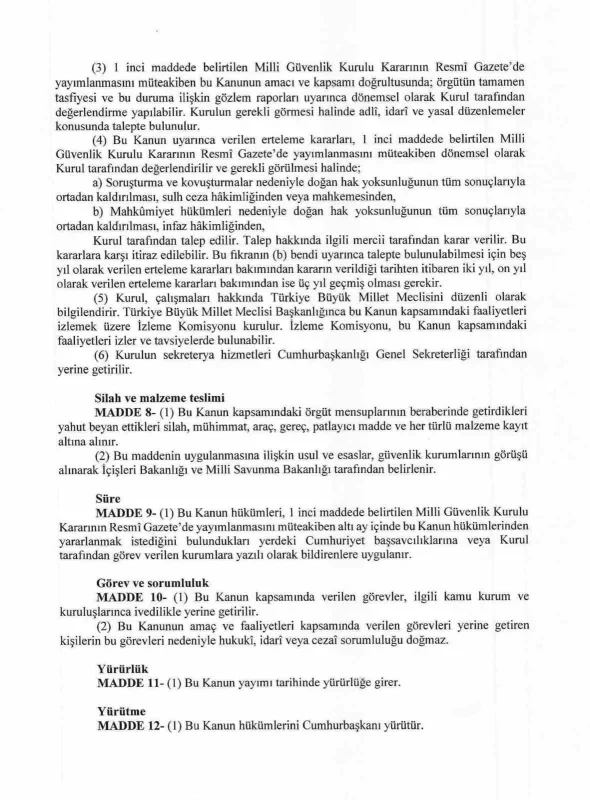 Çerçeve yasa teklifinin detayları açıklandı: 12 madde