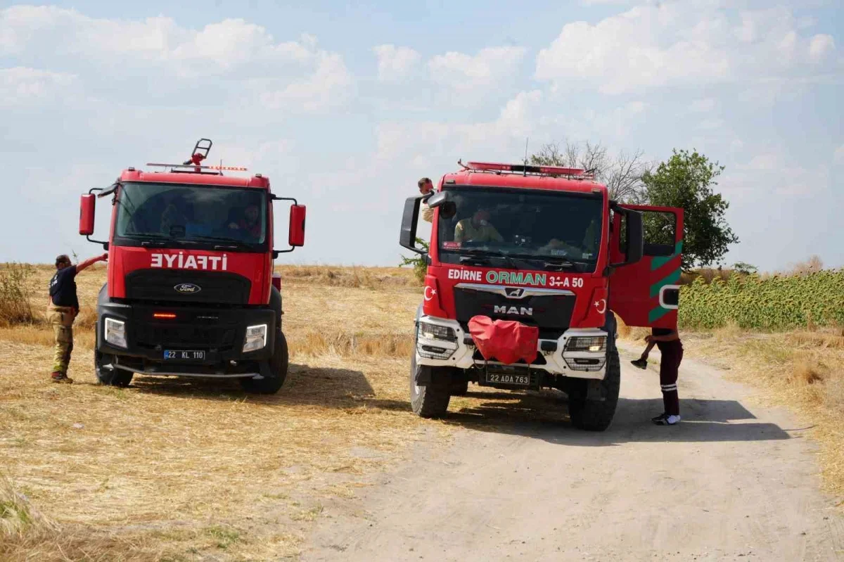 Edirne'de anız yangını 2 köy merasına ulaştı, alevler durduruldu
