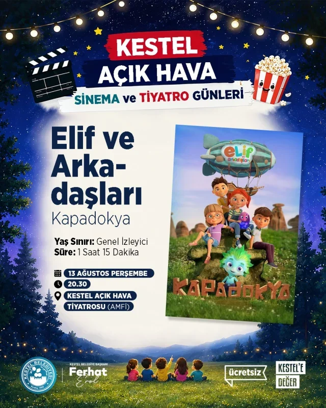Kestel Belediyesi'nden çocuklara sinema ve müzikal günleri