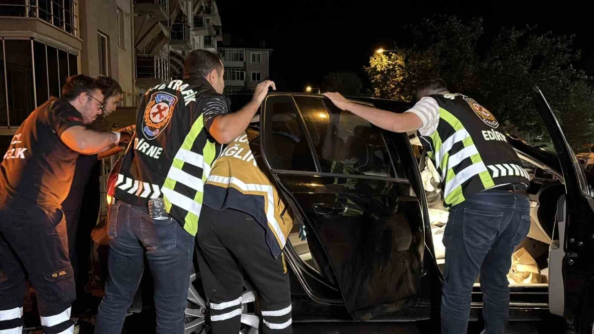 Edirne'de takla atan otomobilde parmağı koptu, arama yapıldı