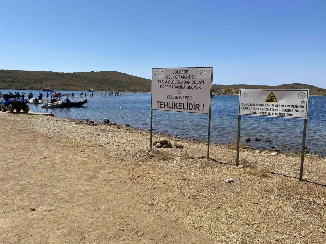 Ayvalık Yalancı Boğaz'da can güvenliği alarm veriyor