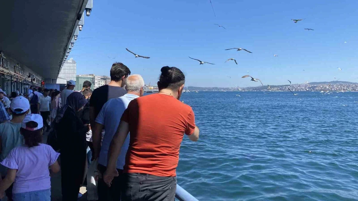 Eminönü'nde dev orkinoslar turistlerin ilgi odağı oldu