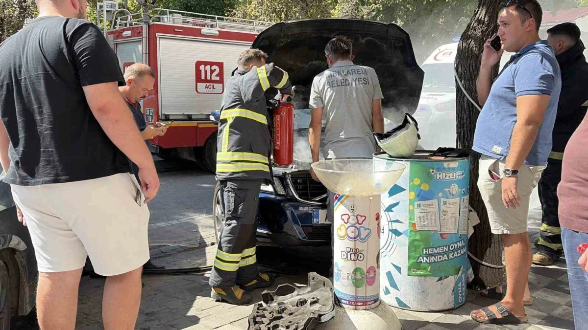 Kırklareli'nde otomobilden yükselen dumanlar paniğe neden oldu
