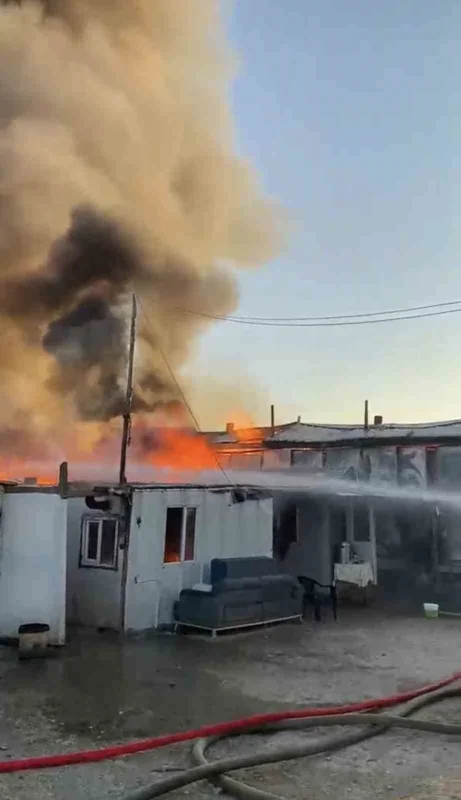Bursa'da çiftlik yangını: Samanlık alev alev yandı