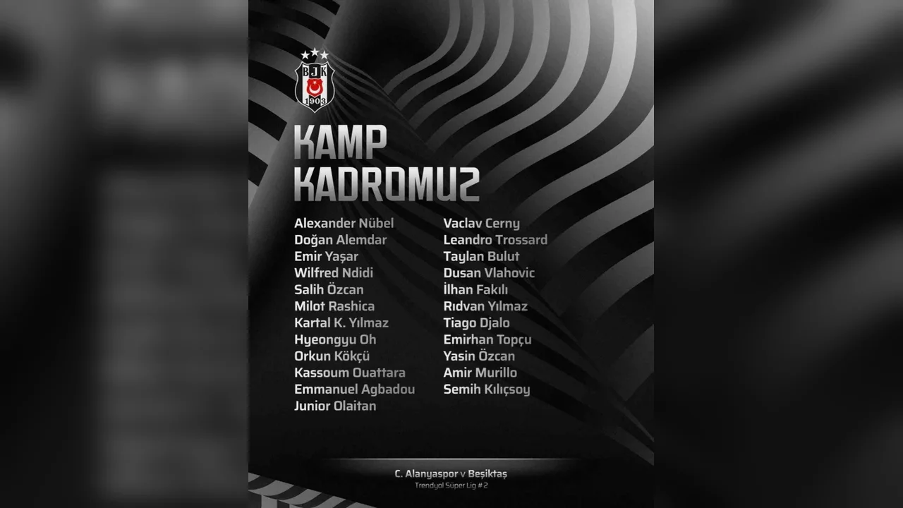 Beşiktaş'ın Alanyaspor maçı kamp kadrosu açıklandı
