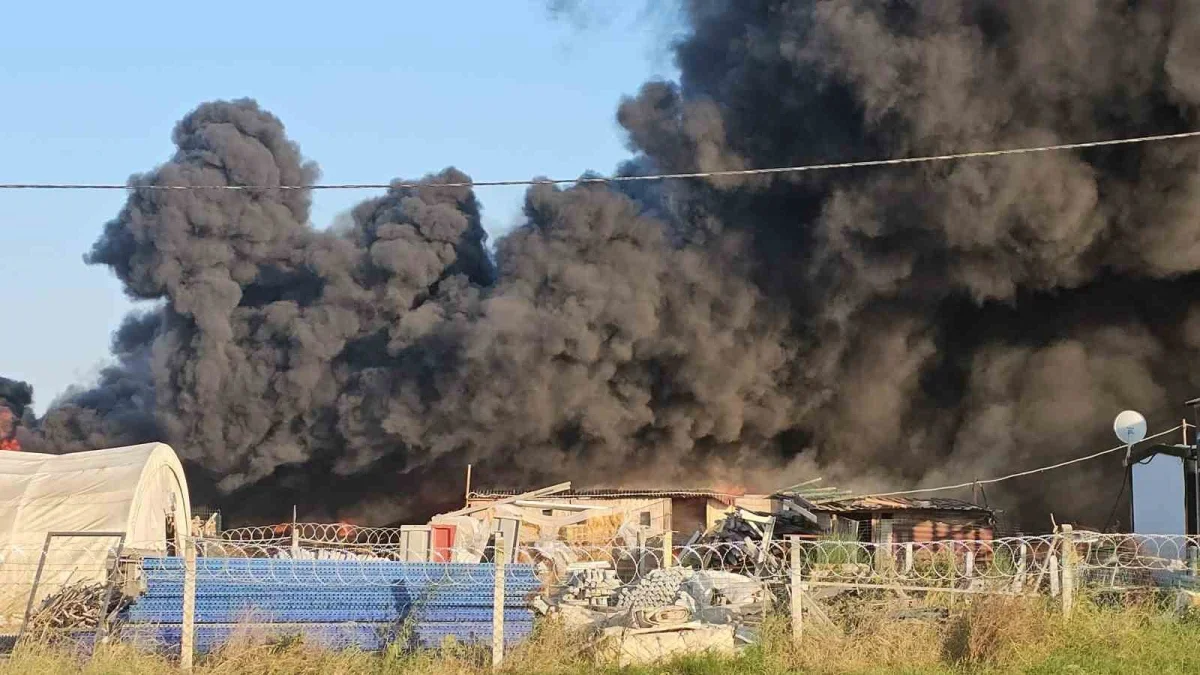 Tekirdağ Çerkezköy'de geri dönüşüm tesisinde yangın çıktı