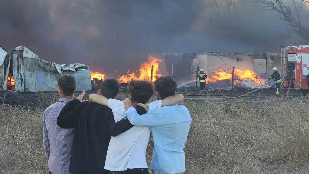 Tekirdağ Çerkezköy'de geri dönüşüm tesisinde yangın çıktı