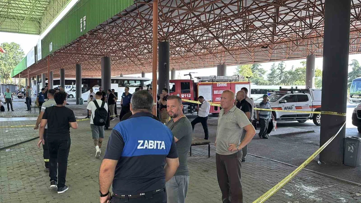 Edirne Otogarı'nda tinerli boya yangını: 2 işçi yaralandı