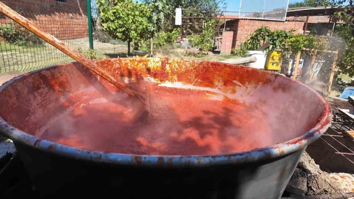 Malkara'da imece usulü salça yapımı komşuluğu güçlendiriyor