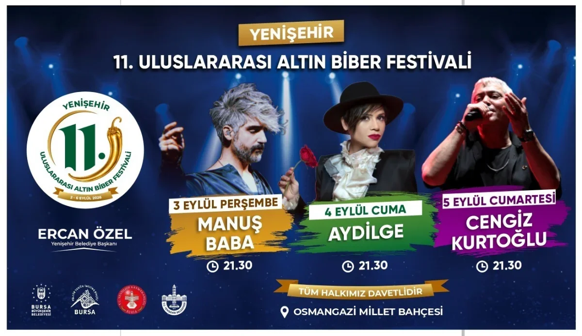 Yenişehir'de 11. Altın Biber Festivali 2 Eylül'de başlıyor