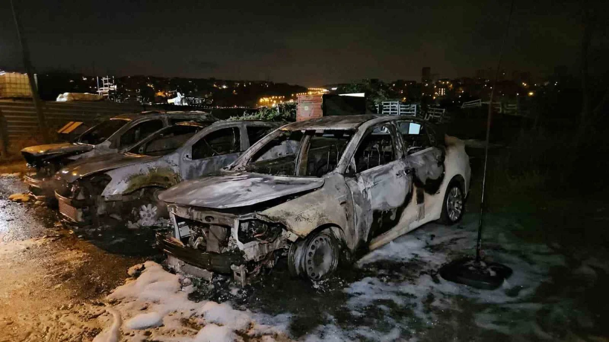 Avcılar'da oto galeride 3 otomobil yandı: Kundaklama şüphesi