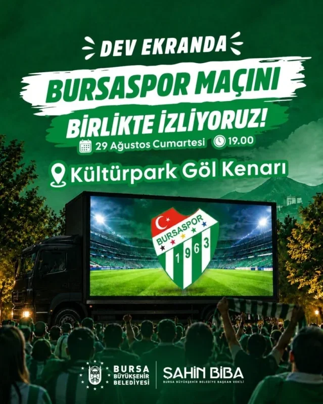 Bursaspor taraftarına otobüs ve Kültürpark'ta dev ekran