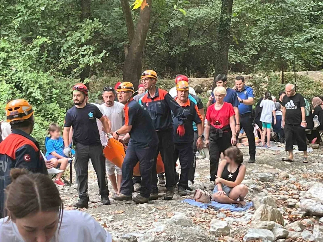 Nilüfer'de ormanda yürüyüş yapan kişi kayalıklardan düştü