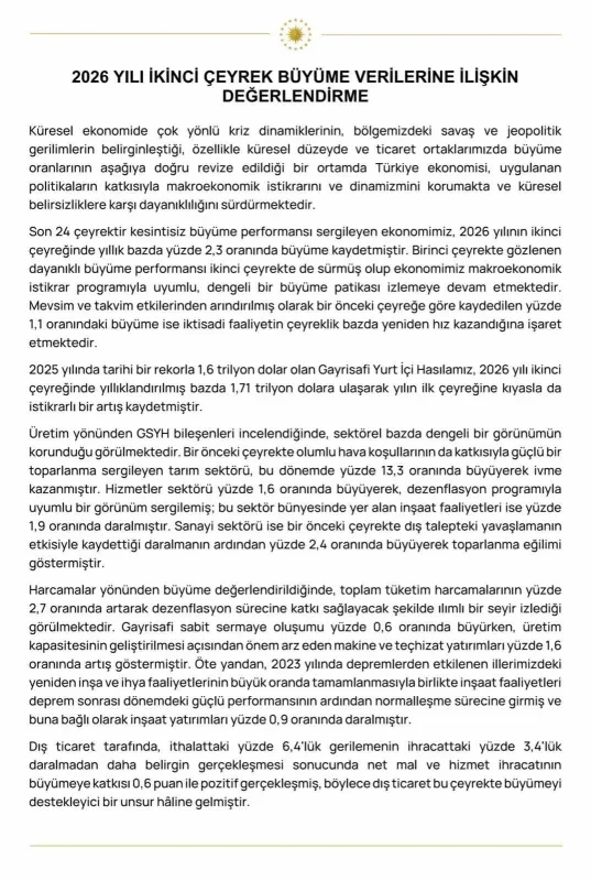 Cevdet Yılmaz: Yıllıklandırılmış milli gelir 1,71 trilyon dolara çıktı
