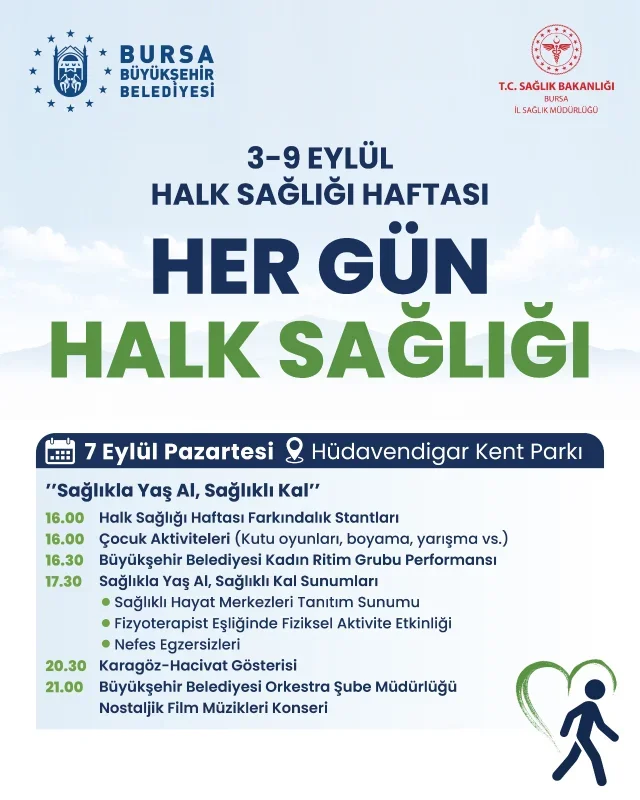 Bursa'da Halk Sağlığı Haftası için 7 günlük farkındalık programı