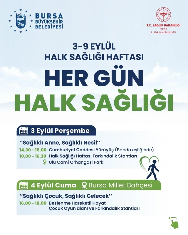 Bursa'da Halk Sağlığı Haftası için 7 günlük farkındalık programı