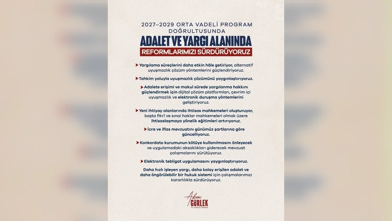Akın Gürlek: Adalete erişimi kolaylaştıracak reformlar sürecek