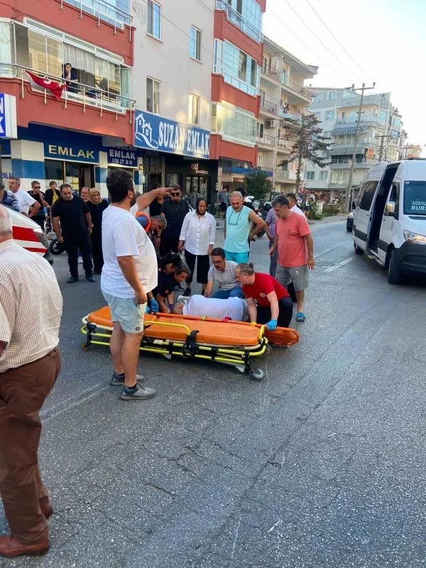 Mudanya'da motosikletin çarptığı yaya ve yolcu yaralandı