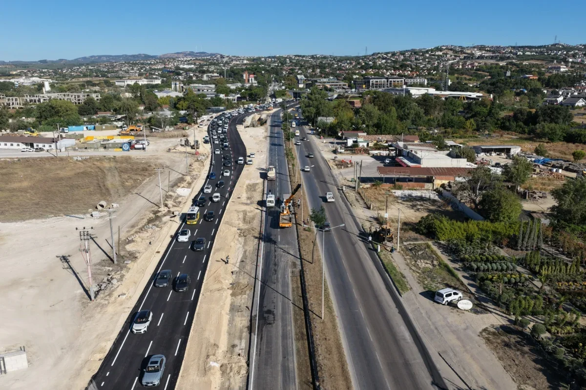 Geçit'te Mudanya yolu genişletme çalışması son aşamaya geldi