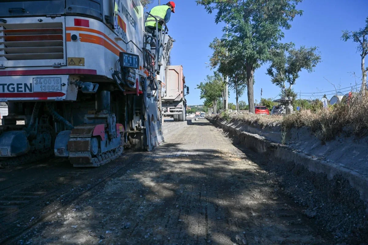 Geçit'te Mudanya yolu genişletme çalışması son aşamaya geldi