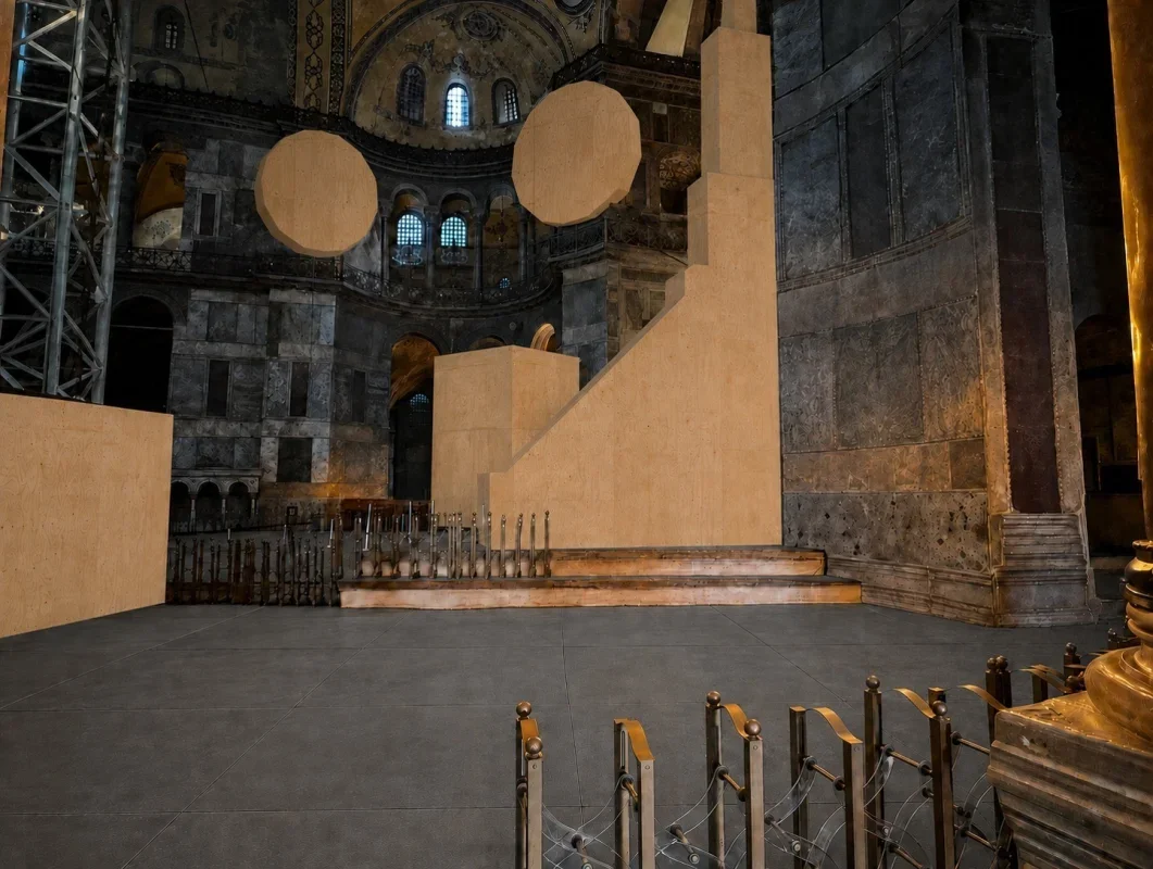 Ayasofya'nın doğu yarım kubbesinde güçlendirme başlıyor