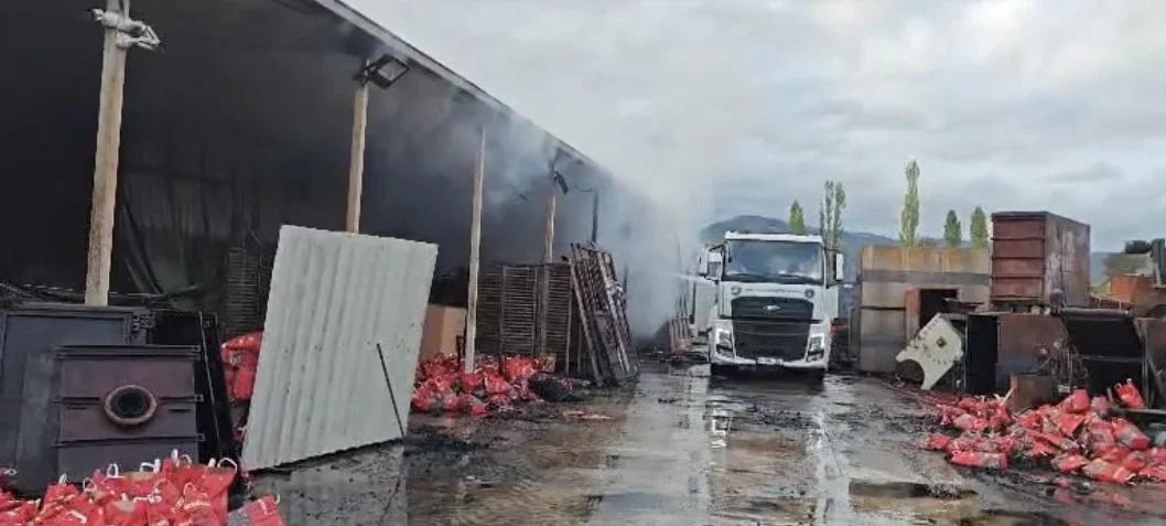 Bursa Nilüfer'de kömür işletmesinde gece yarısı yangın