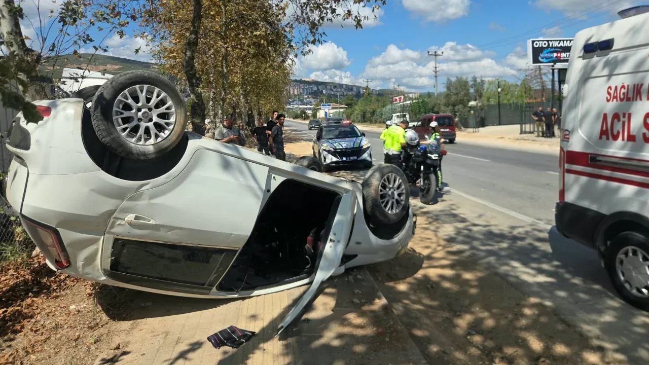 Bursa’da otomobil takla attı: 2 kişi ölümden döndü