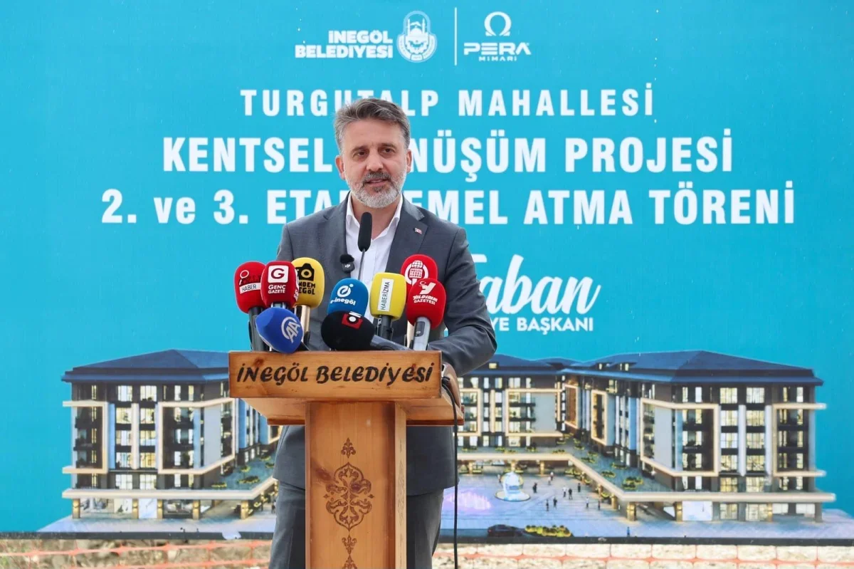 İnegöl Turgutalp'te 2 bin yeni yapı için temel atıldı