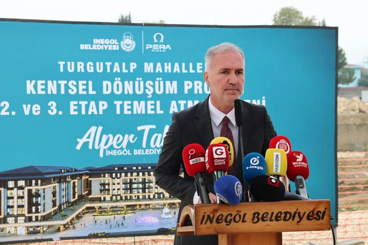 İnegöl Turgutalp'te 2 bin yeni yapı için temel atıldı