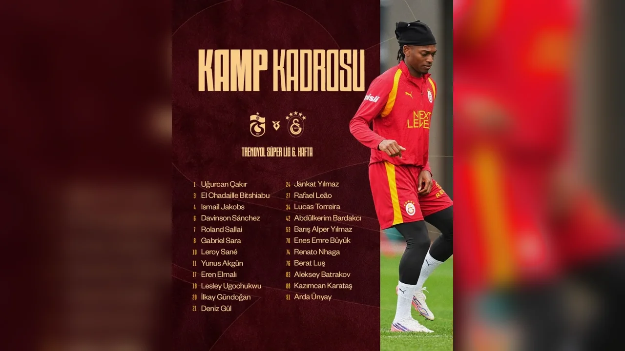 Galatasaray'ın Trabzonspor maçı kamp kadrosu açıklandı