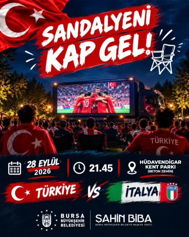Bursa'da Türkiye-İtalya maçı Hüdavendigar Parkı'nda izlenecek