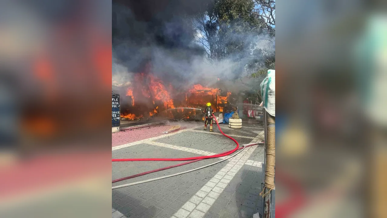 Edremit'te iş yeri yangını: Altınkum'da alevler söndürüldü